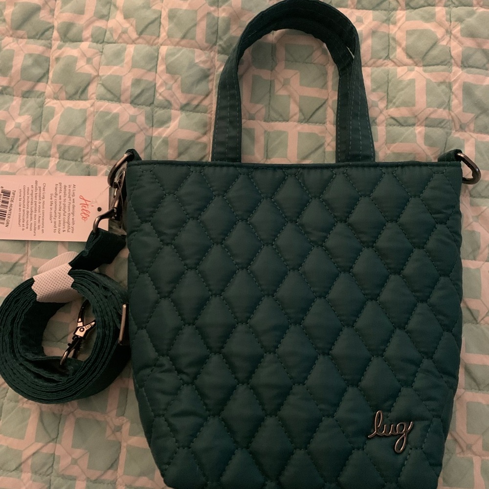 Lug Tip Toe mini Crossbody in Hunter Green. NWT.